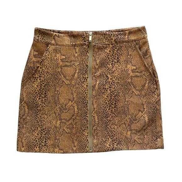 Pull & Bear Yellow Snake Print Mini Skirt Small - Picture 1 of 4